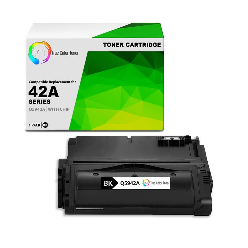 TCT 42A Toner Cartridge - Premium Compatible Replacement for HP 42A Q5942A Black Works with HP LaserJet 4240 4240N 4250 4250DTN 4250N 4250TN 4350 4350DTN 4350N Printers (10,000 Pages) - Image 1